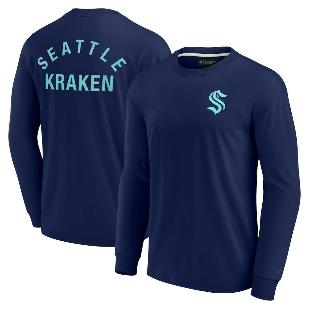 NHL Seattle Kraken Fanatics Unisex Elements Super Soft Long Sleeve T-Shirt - Navy