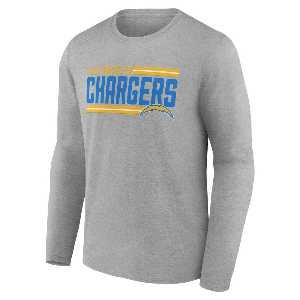 Los Angeles Chargers On Side Stripe Team Long Sleeve T-Shirt Heather Gray