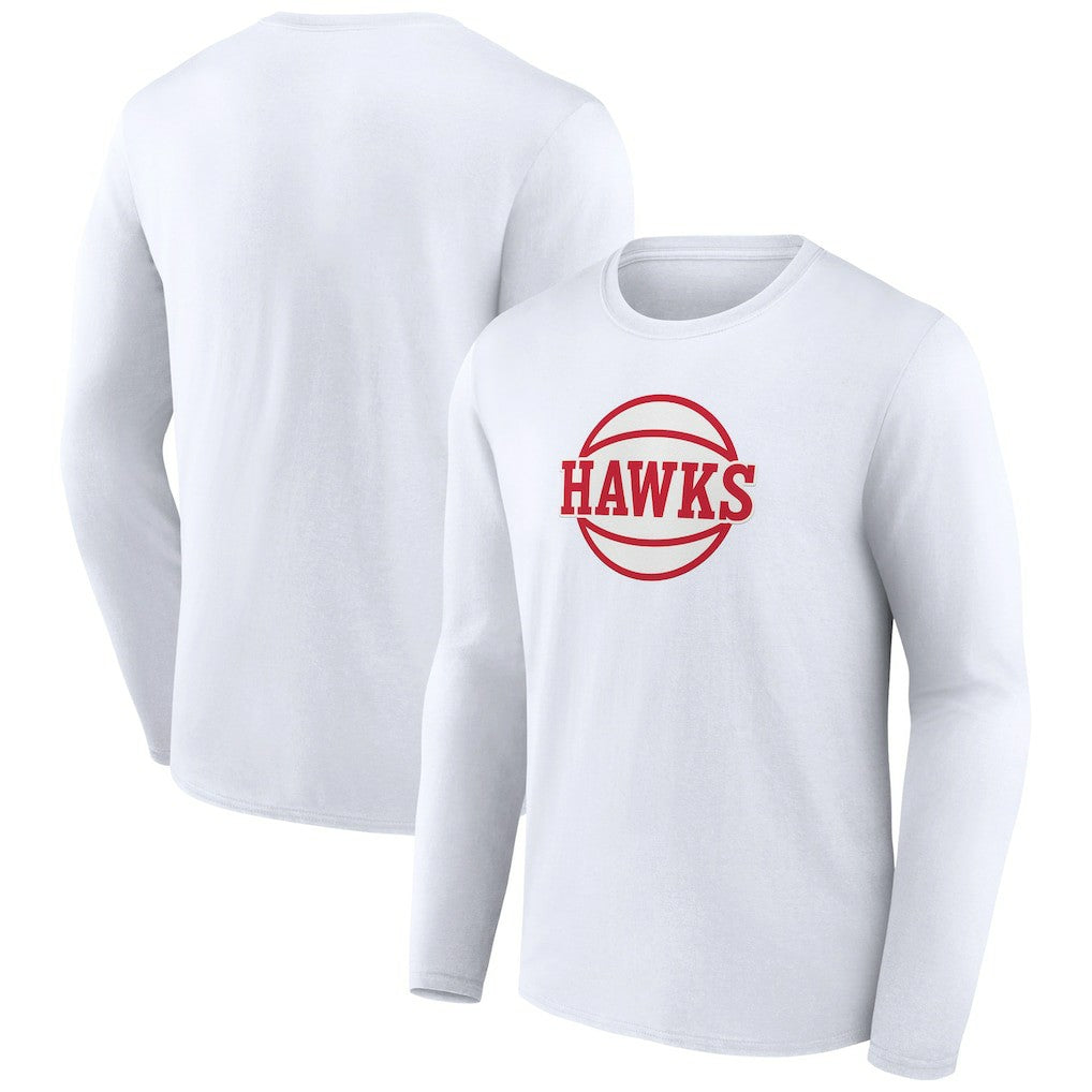 Atlanta Hawks Alternate Logo Long Sleeve T-Shirt White