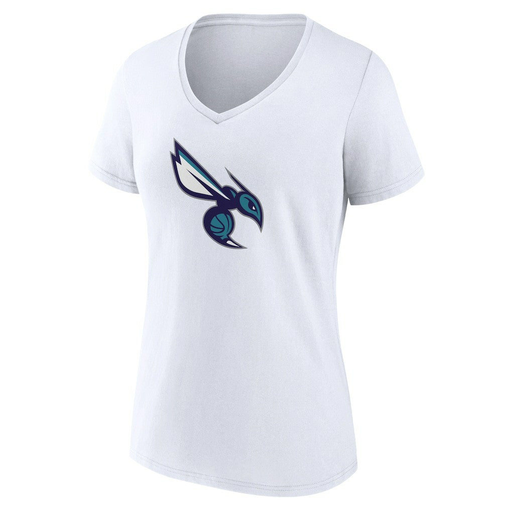 Charlotte Hornets Women's Alternate Logo V-Neck T-Shirt White
