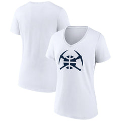 Denver Nuggets Women's Alternate Logo V-Neck T-Shirt White