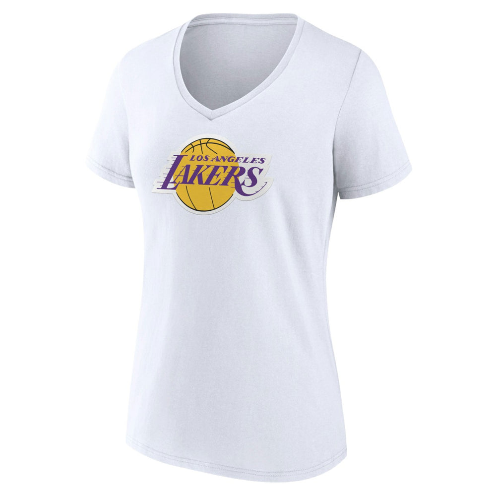Los Angeles Lakers Women's Alternate Logo V-Neck T-Shirt White