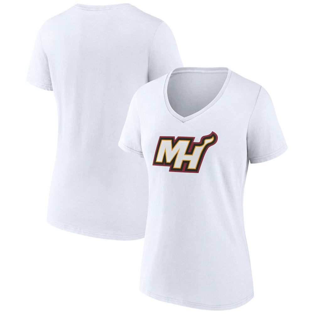 Miami Heat Women's Alternate Logo V-Neck T-Shirt White
