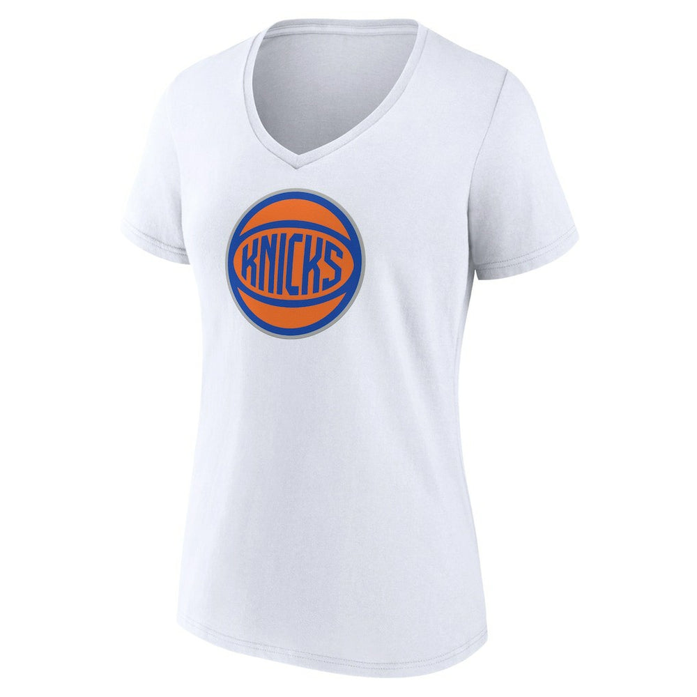 New York Knicks Women's Alternate Logo V-Neck T-Shirt White