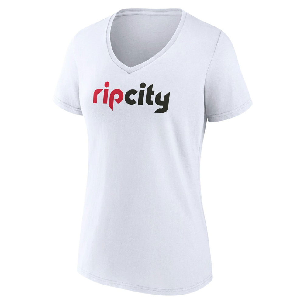 Portland Trail Blazers Women's Alternate Logo V-Neck T-Shirt White