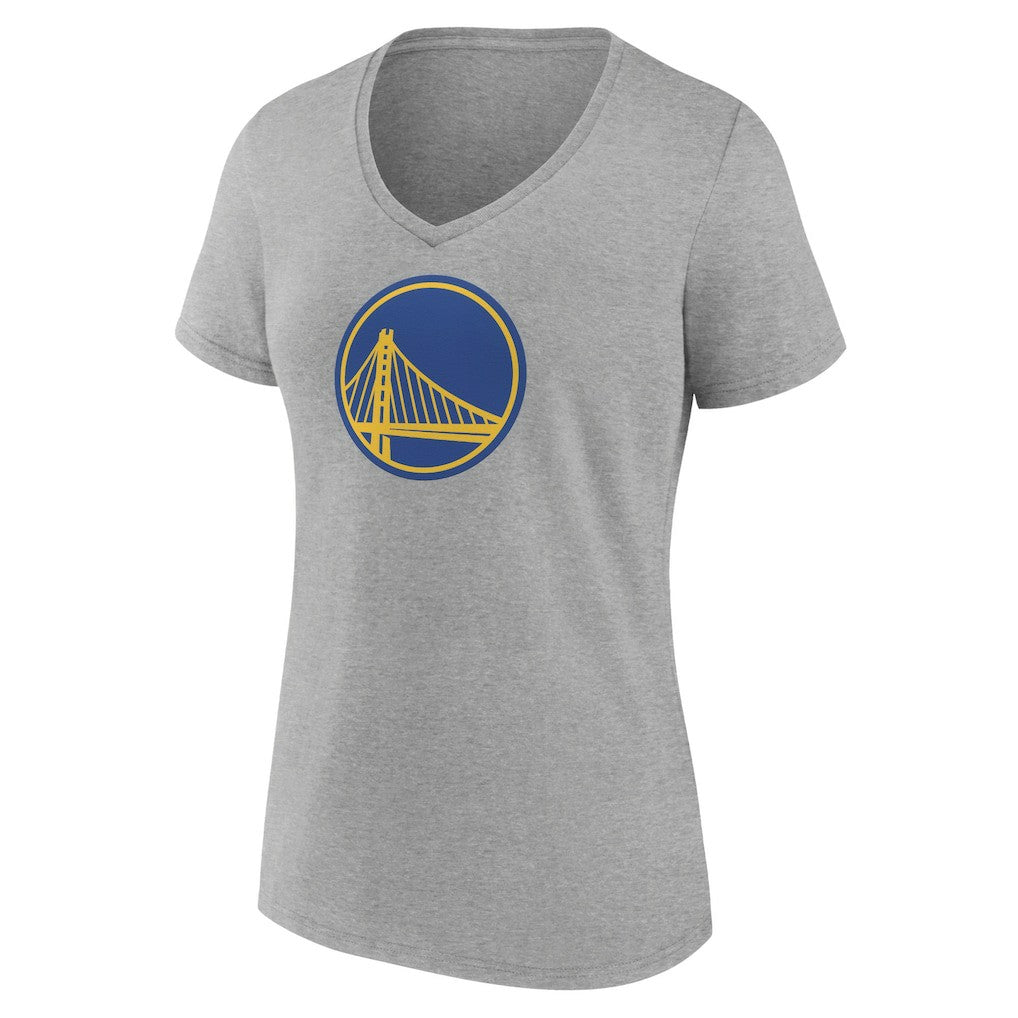 Golden State Warriors Women's Alternate Logo V-Neck T-Shirt Heather Gray