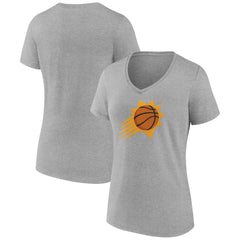 Phoenix Suns Women's Alternate Logo V-Neck T-Shirt Heather Gray