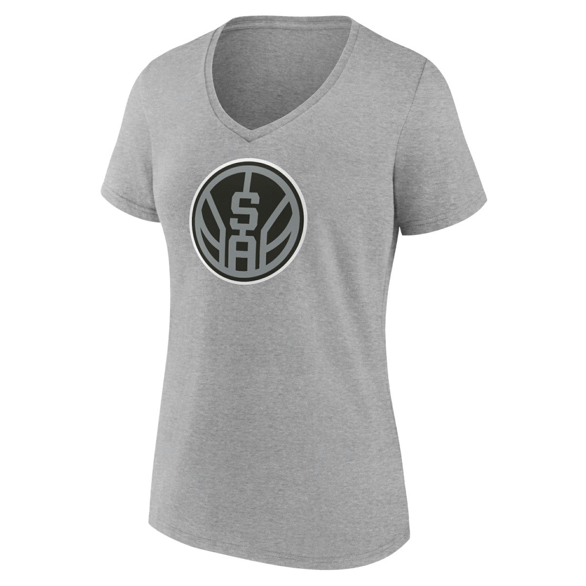 San Antonio Spurs Women's Alternate Logo V-Neck T-Shirt Heather Gray