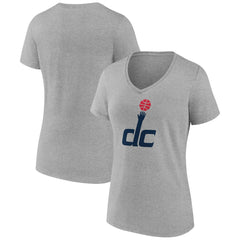 Washington Wizards Women's Alternate Logo V-Neck T-Shirt Heather Gray