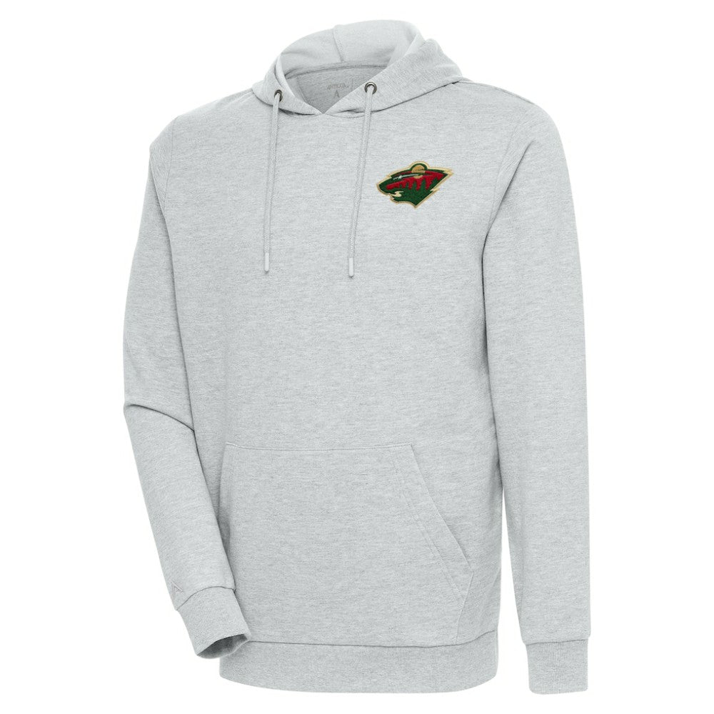 NHL Minnesota Wild Antigua Action Chenille Pullover Hoodie - Heather Gray