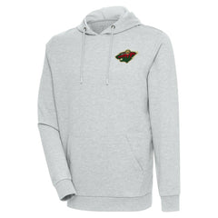 NHL Minnesota Wild Antigua Action Chenille Pullover Hoodie - Heather Gray