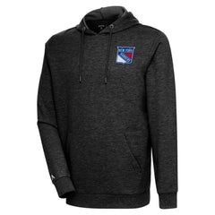 NHL New York Rangers Antigua Action Chenille Pullover Hoodie - Heather Black