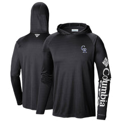 Colorado Rockies Columbia Terminal Tackle Long Sleeve Hoodie T-Shirt - Black Hoodies
