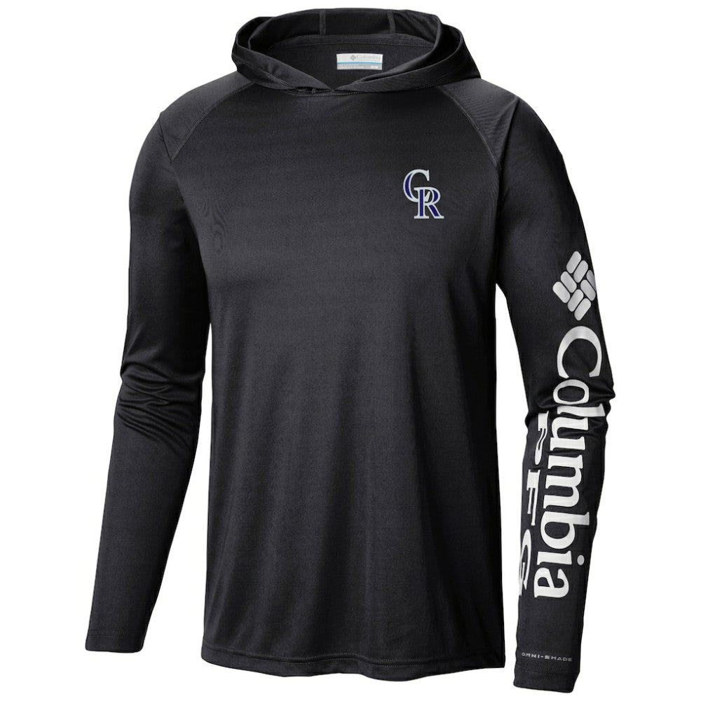 Colorado Rockies Columbia Terminal Tackle Long Sleeve Hoodie T-Shirt - Black Hoodies