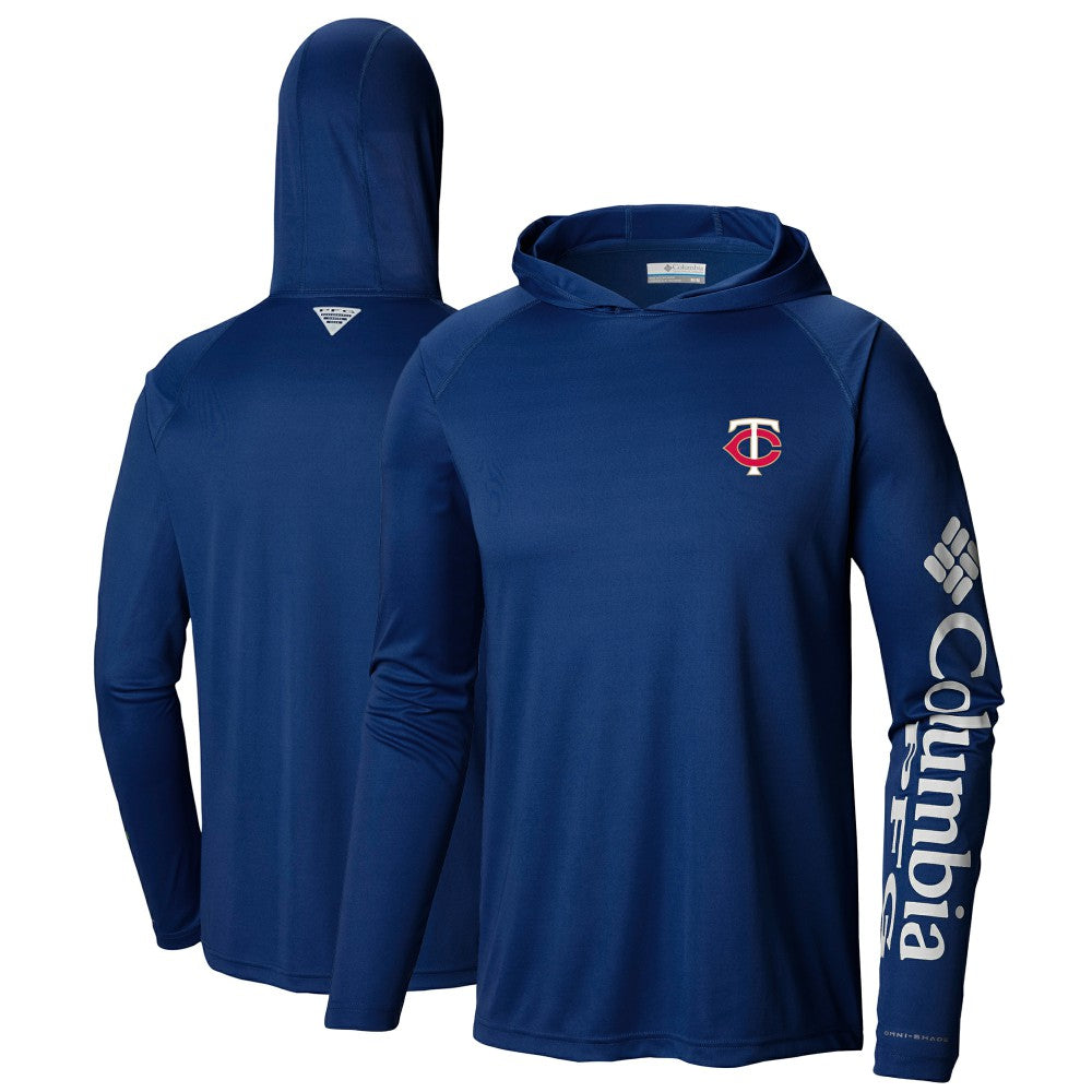 Minnesota Twins Columbia Terminal Tackle Long Sleeve Hoodie T-Shirt - Navy Hoodies
