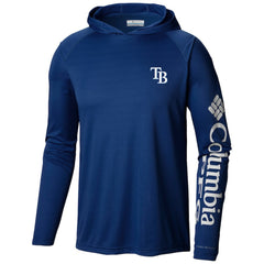Tampa Bay Rays Columbia Terminal Tackle Long Sleeve Hoodie T-Shirt - Navy Hoodies