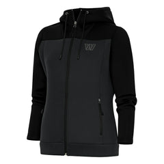 Washington Commanders Antigua Women's Tonal Logo Protect Full-Zip Hoodie Jacket Black/Charcoal