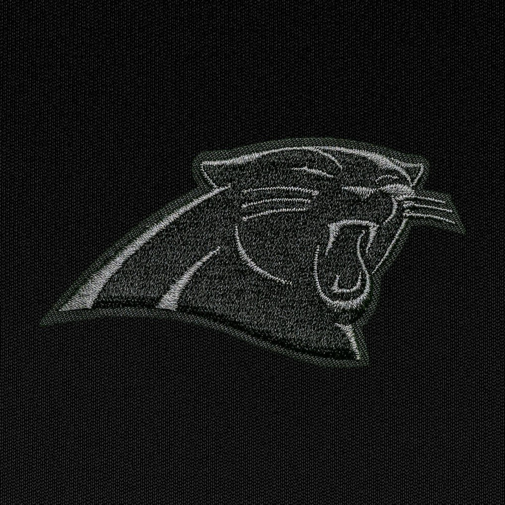 Carolina Panthers Antigua Tonal Logo Generation Quarter-Zip Pullover Top Black