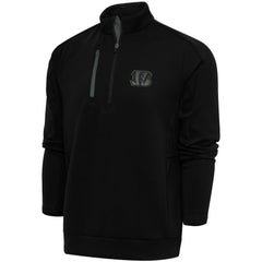 Cincinnati Bengals Antigua Tonal Logo Generation Quarter-Zip Pullover Top Black