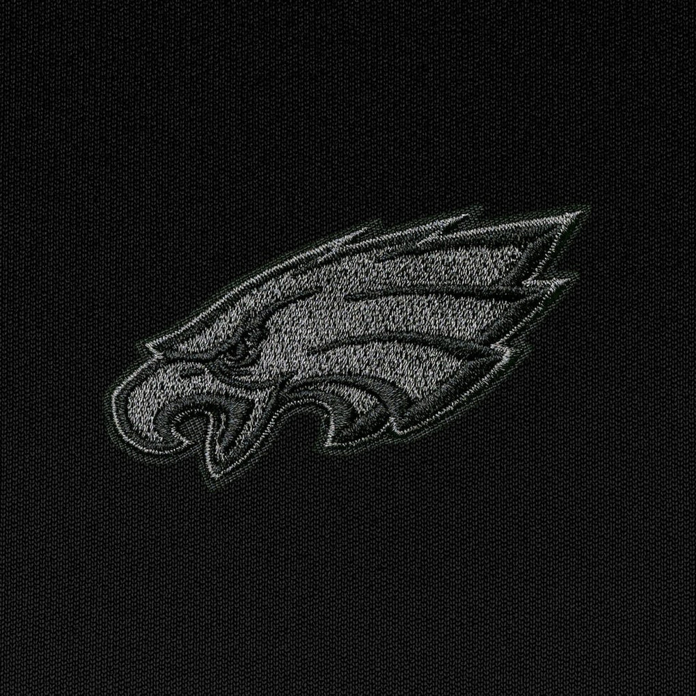 Philadelphia Eagles Antigua Tonal Logo Generation Quarter-Zip Pullover Top Black