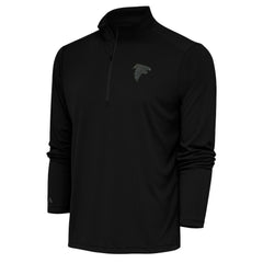 Atlanta Falcons Antigua Tonal Logo Tribute Quarter-Zip Pullover Top Black