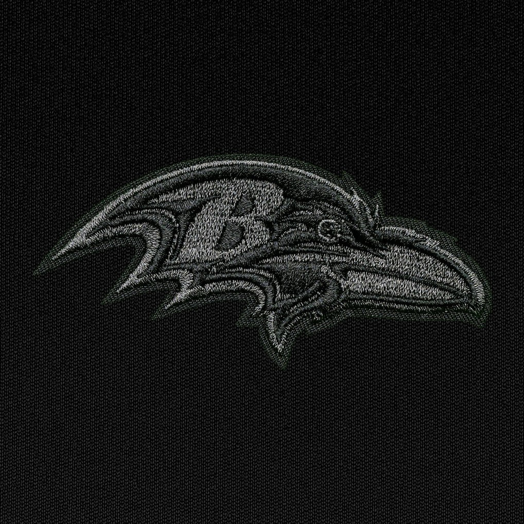 Baltimore Ravens Antigua Tonal Logo Tribute Quarter-Zip Pullover Top Black