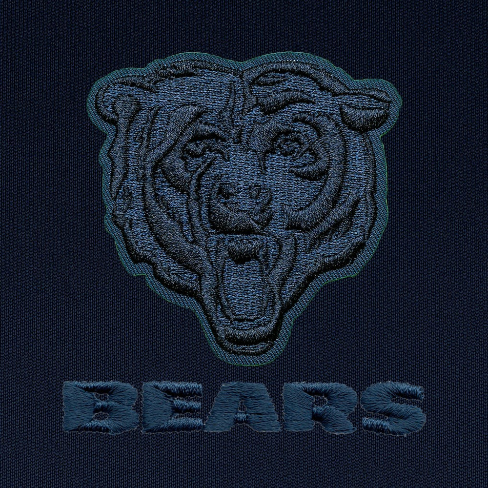Chicago Bears Antigua Tonal Logo Tribute Quarter-Zip Pullover Top Navy