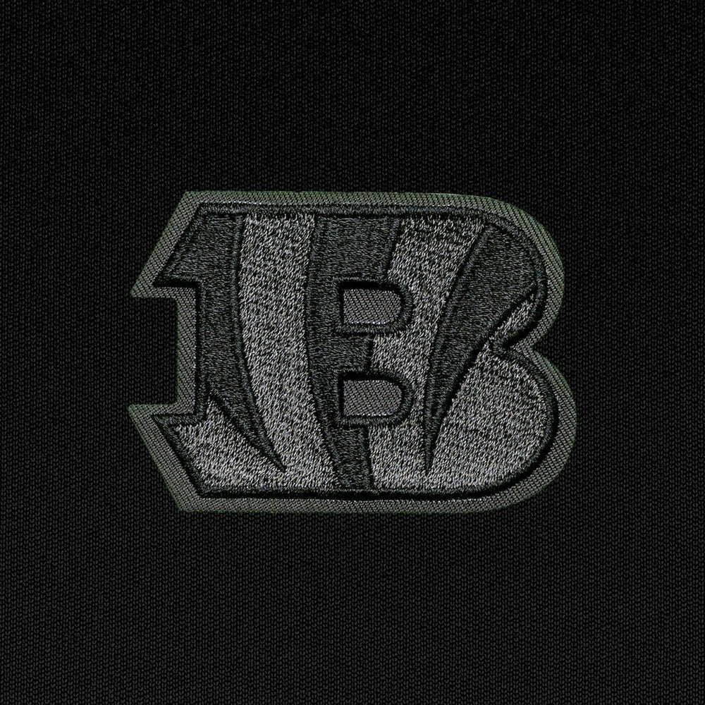 Cincinnati Bengals Antigua Tonal Logo Tribute Quarter-Zip Pullover Top Black