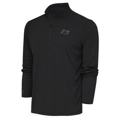 Tampa Bay Buccaneers Antigua Tonal Logo Tribute Quarter-Zip Pullover Top Charcoal
