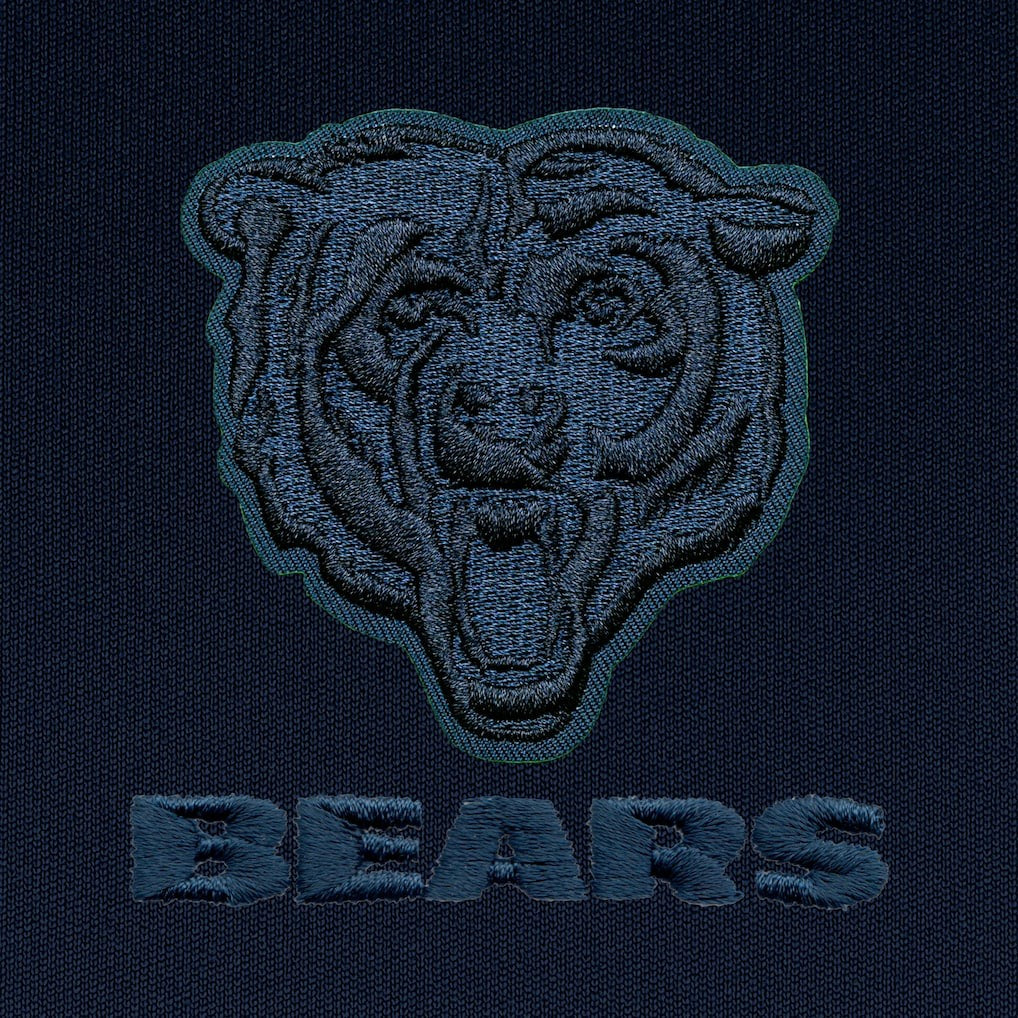 Chicago Bears Antigua Tonal Logo Victory Full-Zip Hoodie Navy