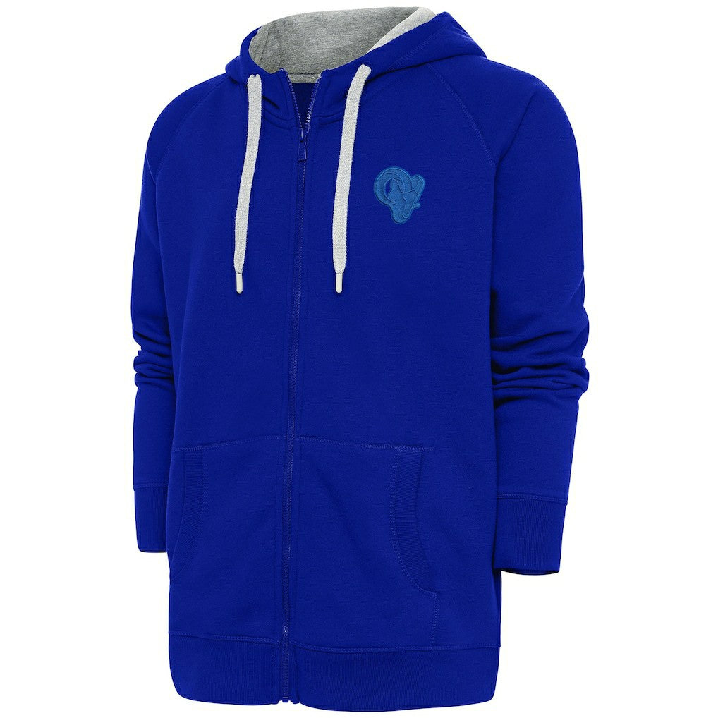 Los Angeles Rams Antigua Tonal Logo Victory Full-Zip Hoodie Royal