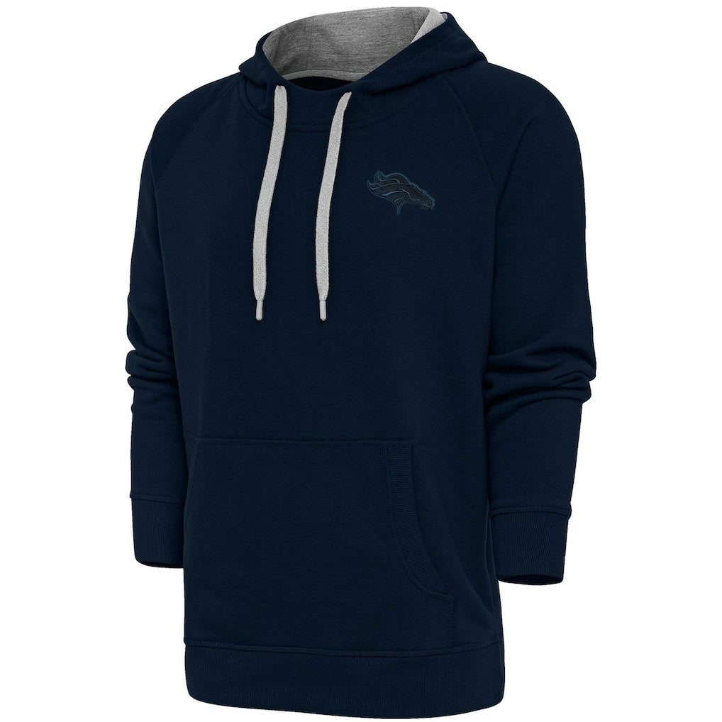Denver Broncos Antigua Tonal Logo Victory Pullover Hoodie Navy