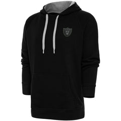 Las Vegas Raiders Antigua Tonal Logo Victory Pullover Hoodie Black