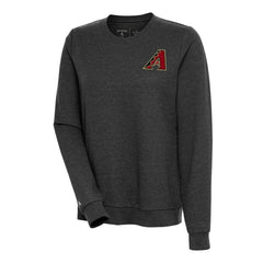 Arizona Diamondbacks Antigua Women's Action Crewneck Pullover Sweatshirt - Heather Black Pullover