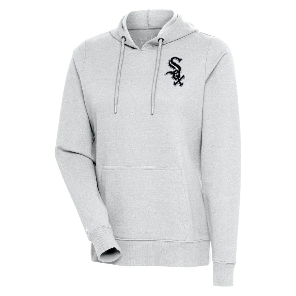 Chicago White Sox Antigua Women's Action Pullover Hoodie - Heather Gray Hoodies