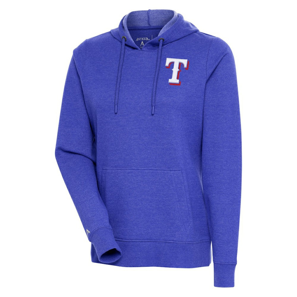 Texas Rangers Antigua Women's Action Pullover Hoodie - Heather Royal Hoodies