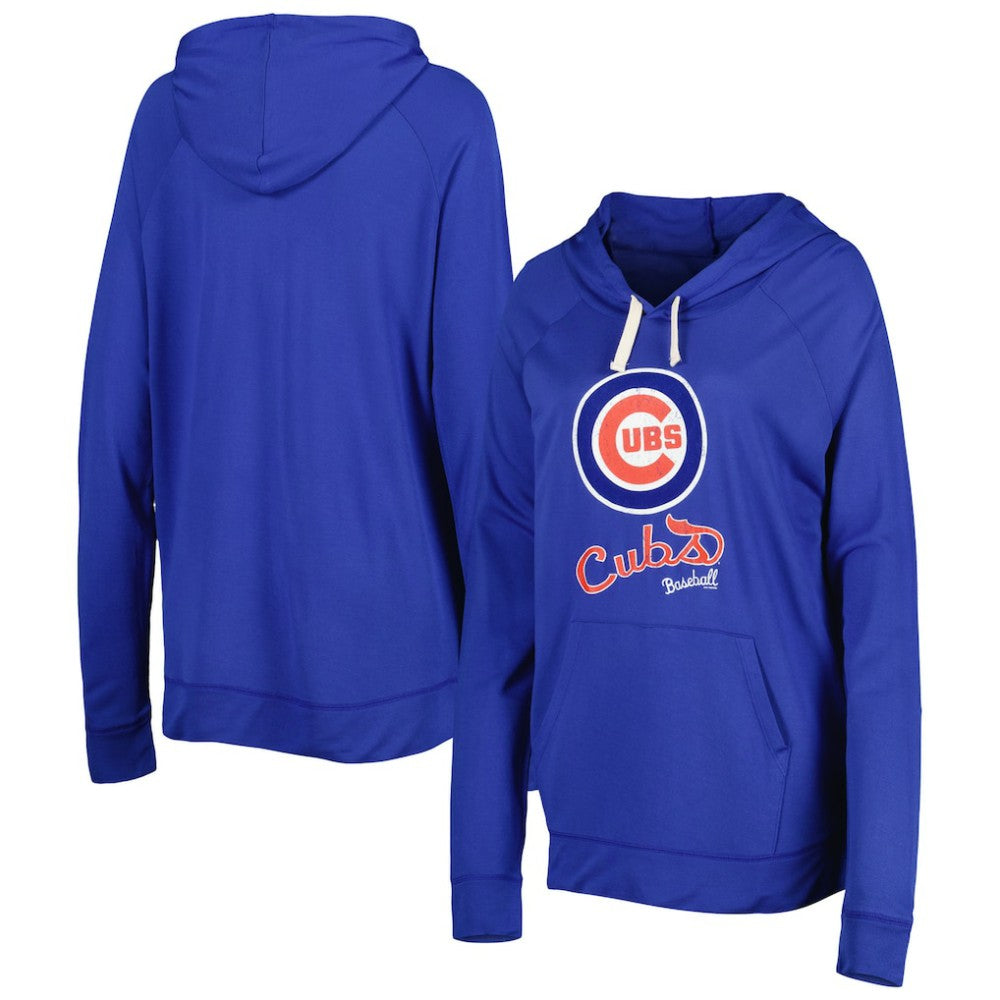 Chicago Cubs Touch Women's Pre-Game Raglan Pullover Hoodie - Royal Hoodies