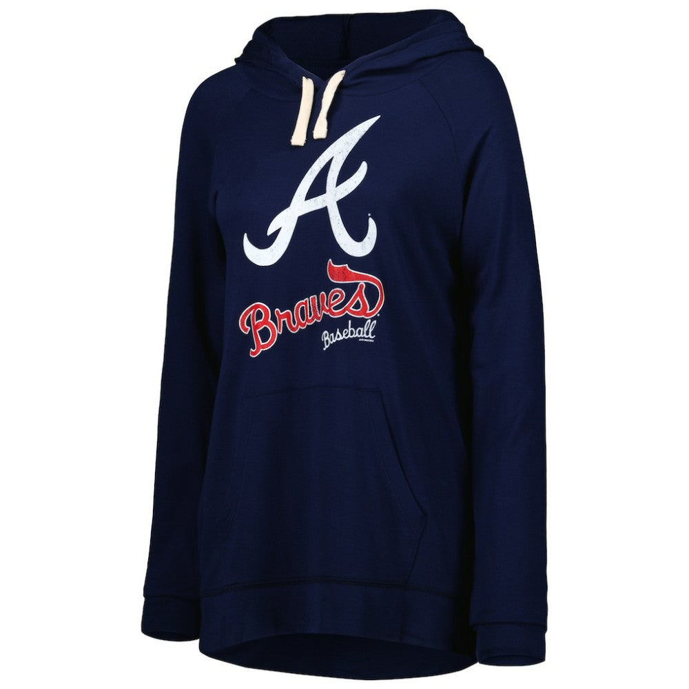Atlanta Braves Touch Women's Pre-Game Raglan Pullover Hoodie - Navy Hoodies