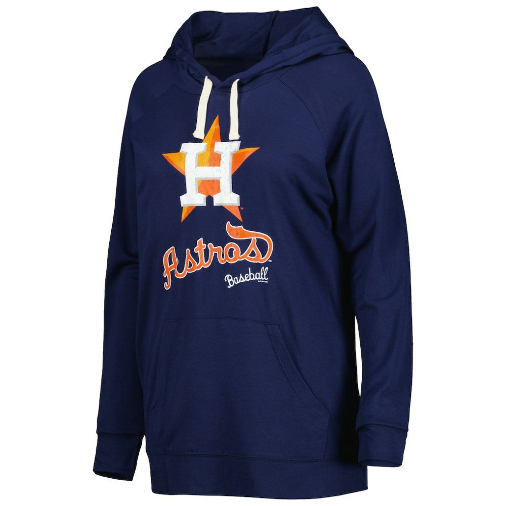 Houston Astros Touch Women's Pre-Game Raglan Pullover Hoodie - Navy Hoodies
