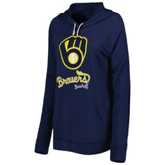 Milwaukee Brewers Touch Women's Pre-Game Raglan Pullover Hoodie - Navy Hoodies