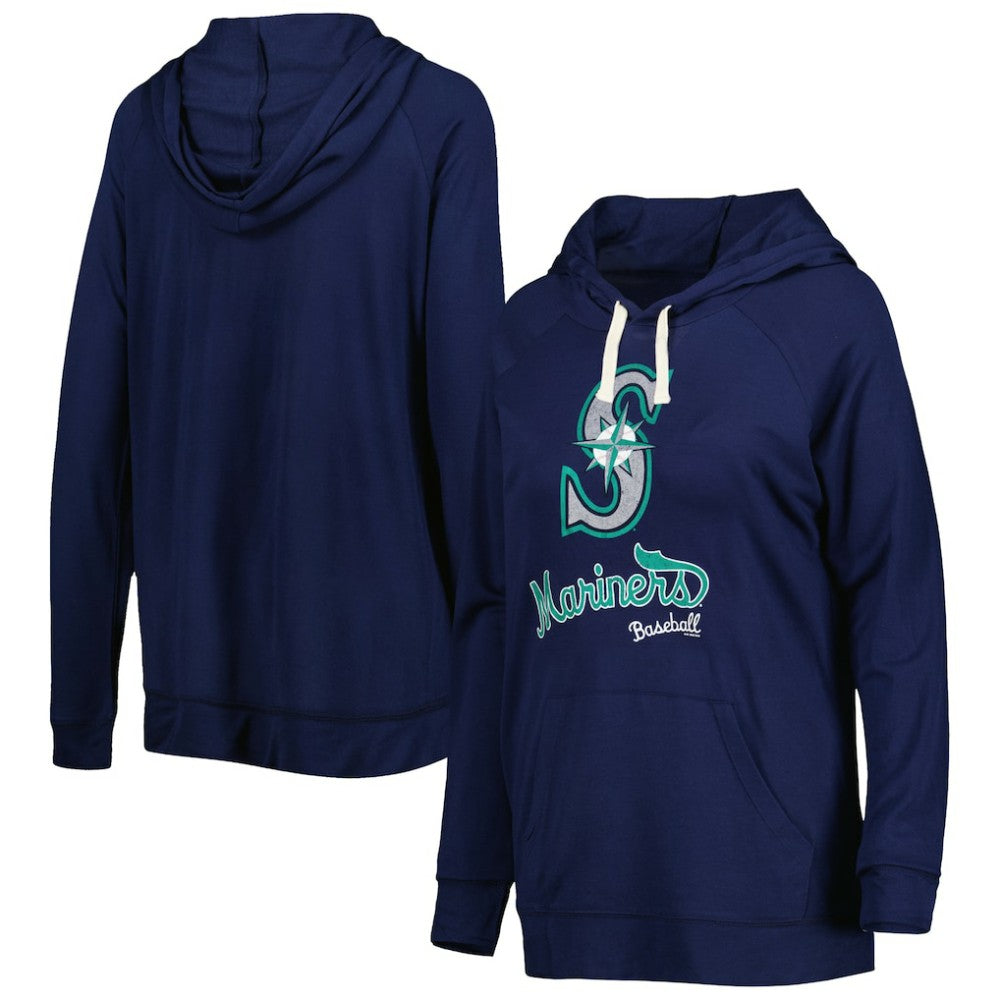 Seattle Mariners Touch Women's Pre-Game Raglan Pullover Hoodie - Navy Hoodies