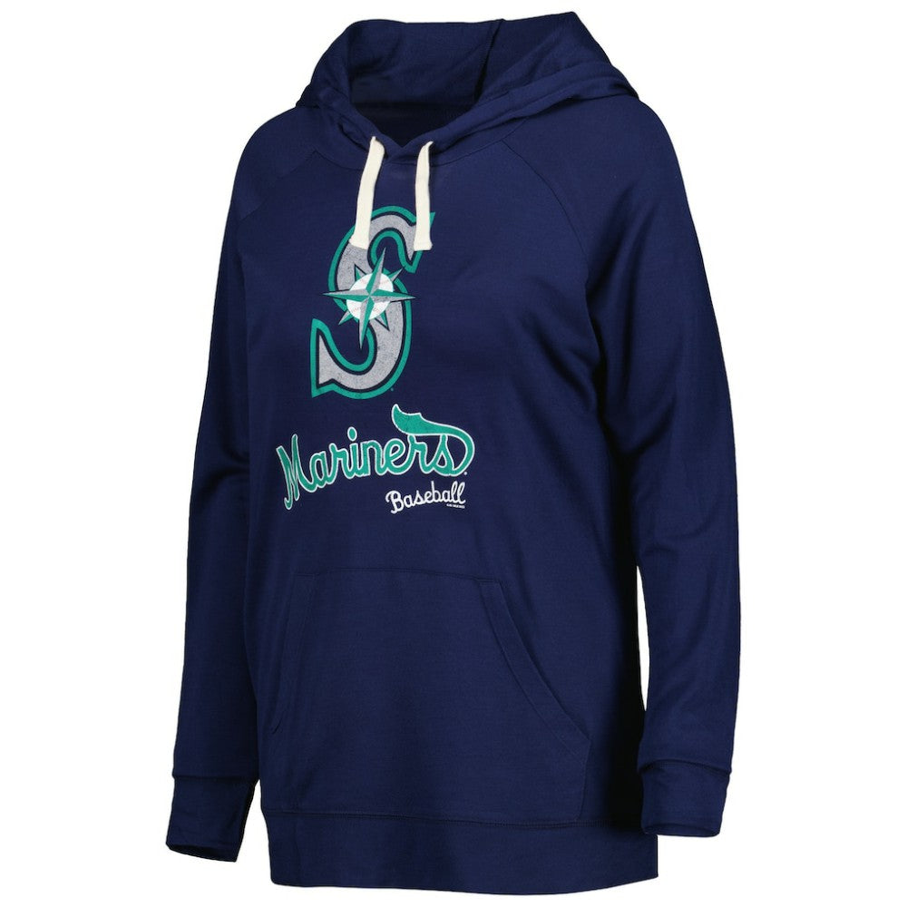Seattle Mariners Touch Women's Pre-Game Raglan Pullover Hoodie - Navy Hoodies