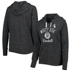 Chicago White Sox Touch Women's Training Camp Tri-Blend Lightweight Full-Zip Hoodie - Black Hoodies