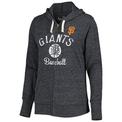 San Francisco Giants Touch Women's Training Camp Tri-Blend Lightweight Full-Zip Hoodie - Black Hoodies