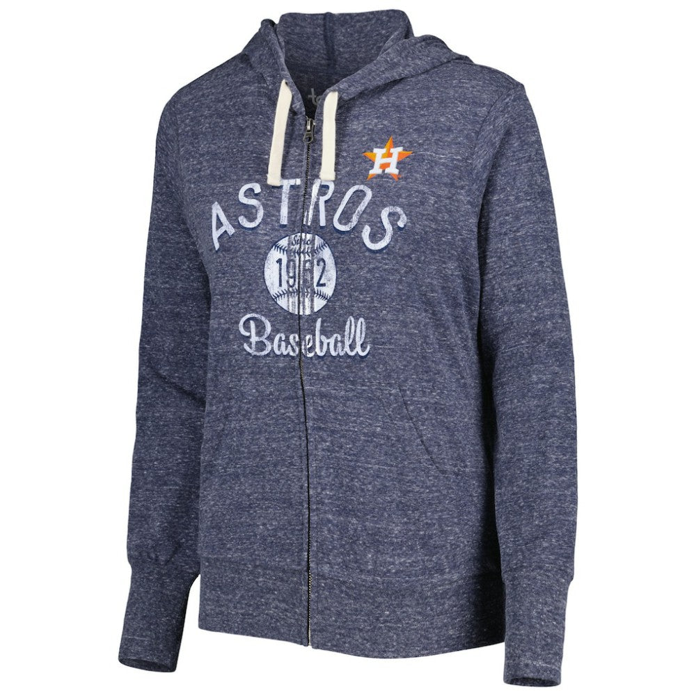 Houston Astros Touch Women's Training Camp Tri-Blend Lightweight Full-Zip Hoodie - Heather Navy Hoodies