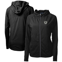 Las Vegas Raiders Cutter & Buck Women's Throwback Logo Adapt Eco Knit Hybrid Recycled Full-Zip Hoodie Black