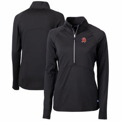 Tampa Bay Buccaneers Cutter & Buck Women's Throwback Logo Adapt Eco Knit Stretch Recycled Half-Zip Pullover Top Black