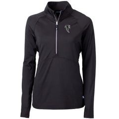 Atlanta Falcons Cutter & Buck Women's Throwback Logo Adapt Eco Knit Stretch Recycled Half-Zip Pullover Top Black