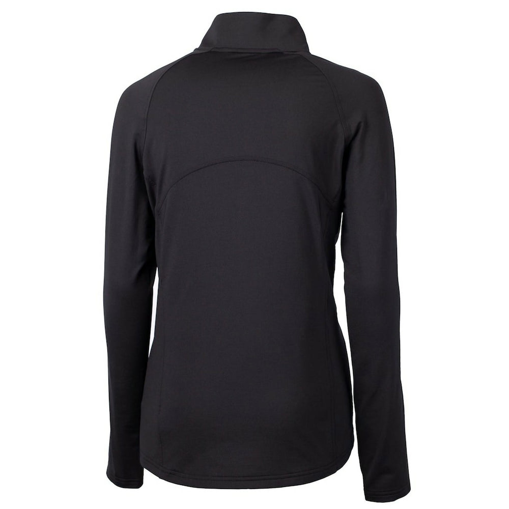 Atlanta Falcons Cutter & Buck Women's Throwback Logo Adapt Eco Knit Stretch Recycled Half-Zip Pullover Top Black