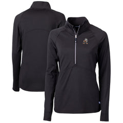 Cleveland Browns Cutter & Buck Women's Throwback Logo Adapt Eco Knit Stretch Recycled Half-Zip Pullover Top Black